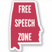 Alabama - Free Speech Zone Sticker (Voorkant)