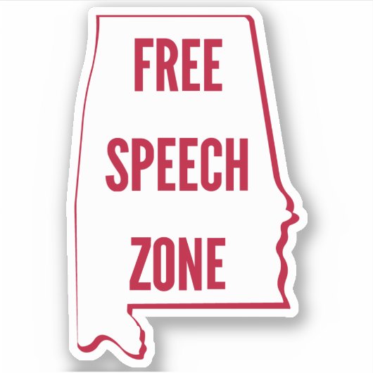 Alabama - Free Speech Zone Sticker (Voorkant)