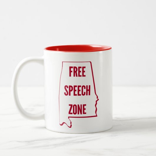 Alabama — Free Speech Zone Tweekleurige Koffiemok (Links)