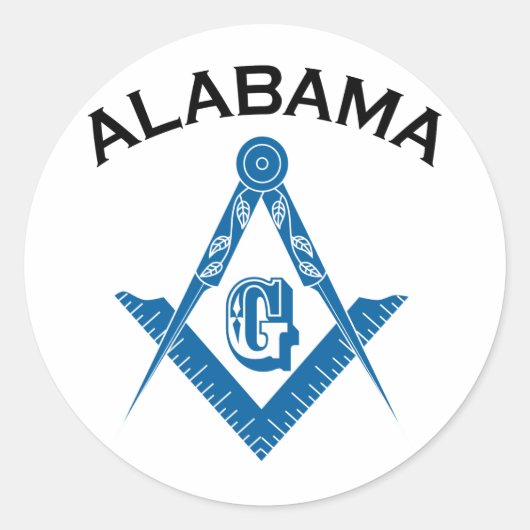 Alabama Freemason Ronde Sticker (Voorkant)