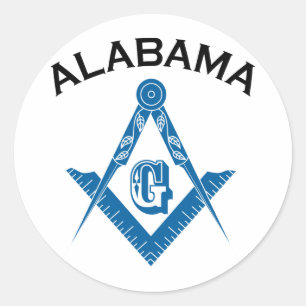 Alabama Freemason Ronde Sticker