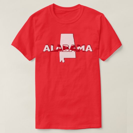 Alabama gekleurde State Letters T-shirt (Design voorkant)