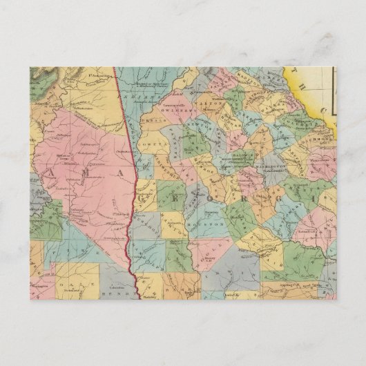 Alabama, Georgia Briefkaart (Voorkant)