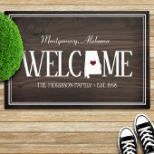 Alabama gepersonaliseerde Woodgrain Welkom Deurmat