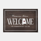 Alabama gepersonaliseerde Woodgrain Welkom Deurmat (Voorkant)