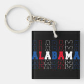 Alabama gestapeld Word Art Sleutelhanger (voorkant)