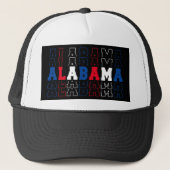 Alabama gestapeld Word Art Trucker Pet (Voorkant)