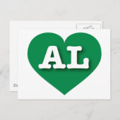 Alabama Green Heart - Ik hou van AL Briefkaart (Voorkant / Achterkant)