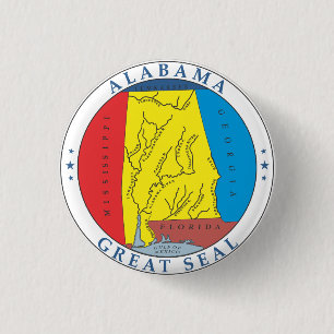 Alabama grote zeehond ronde button 3,2 cm