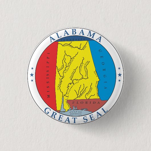 Alabama grote zeehond ronde button 3,2 cm (Voorkant)