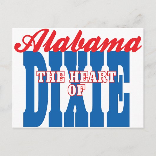 Alabama Hart van Dixie Briefkaart (Voorkant)