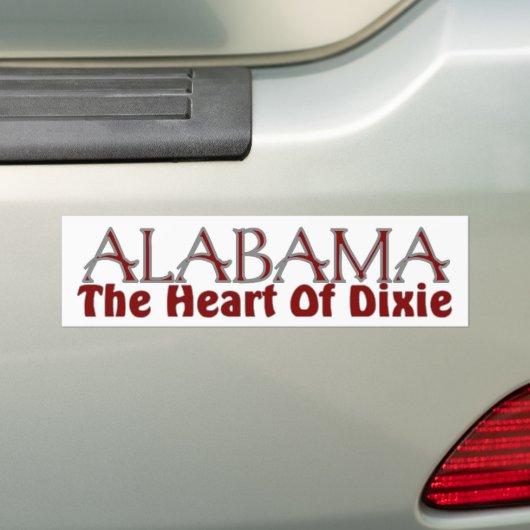 Alabama hart van dixie-bumperstickers bumpersticker (Op auto)