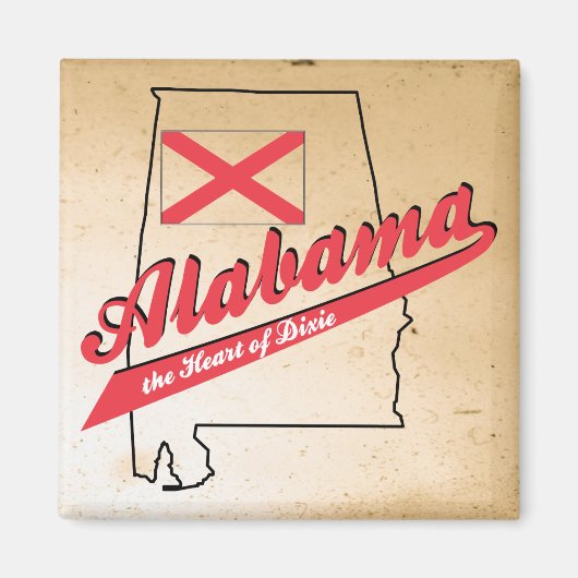 Alabama Hart van Dixie Magneet (Voorkant)