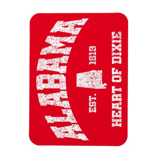 Alabama, hart van Dixie Magneet (Verticaal)