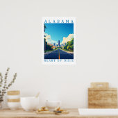 Alabama Hart van Dixie Retro Reisposter Kunst Poster (Keuken)