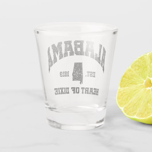 Alabama, hart van Dixie Shot Glas (Achterkant)