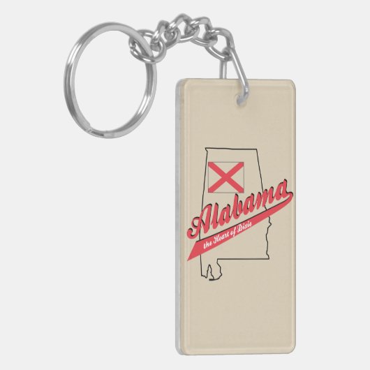 Alabama Hart van Dixie Sleutelhanger (Voorkant Links)