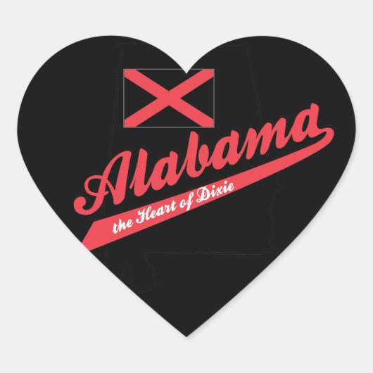 Alabama Hart van Dixie Sticker (Voorkant)