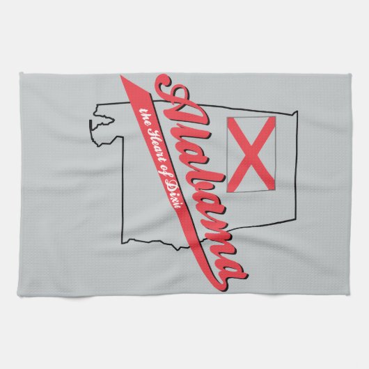 Alabama Hart van Dixie Theedoek (Horizontaal)
