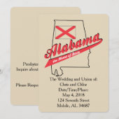 Alabama Hart van Dixie Trouw Uitnodiging (Voorkant / Achterkant)