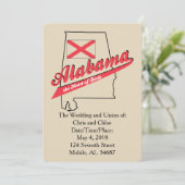 Alabama Hart van Dixie Trouw Uitnodiging (Staand voorkant)