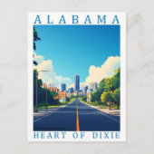 Alabama Hart van Dixie USA Travel Place Briefkaart (Voorkant)