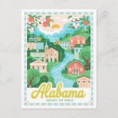 Alabama Hart van Dixie USA Zomer Reizen Briefkaart (Voorkant)