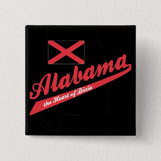 Alabama Hart van Dixie Vierkante Button 5,1 Cm (Voorkant)