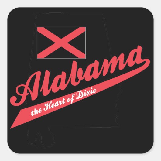 Alabama Hart van Dixie Vierkante Sticker (Voorkant)