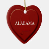 Alabama Heart Map kerstversiering Keramisch Ornament (Rechts)