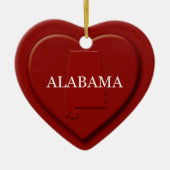 Alabama Heart Map kerstversiering Keramisch Ornament (Voorkant)
