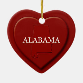 Alabama Heart Map kerstversiering Keramisch Ornament