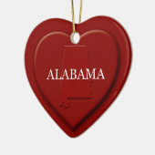 Alabama Heart Map kerstversiering Keramisch Ornament (Links)