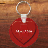 Alabama Heart Map Sleutelhanger (Voorkant)