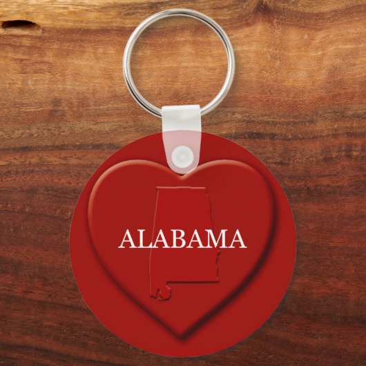Alabama Heart Map Sleutelhanger (Voorkant)