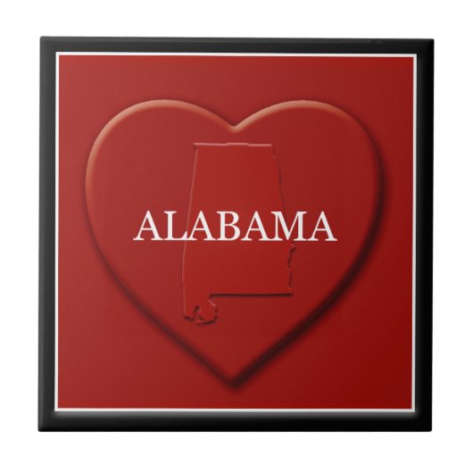 Alabama Heart Map Tegel Tegeltje (Voorkant)