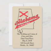 Alabama Heart of Dixie Wedding Invitation Kaart (Voorkant)