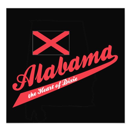 Alabama Heart van Dixie Foto Afdruk (Voorkant)