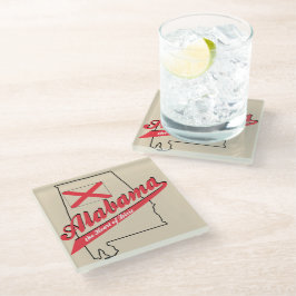 Alabama Heart van Dixie Glazen Onderzetter