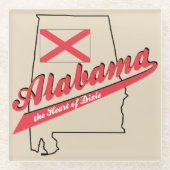Alabama Heart van Dixie Glazen Onderzetter (Voorkant)
