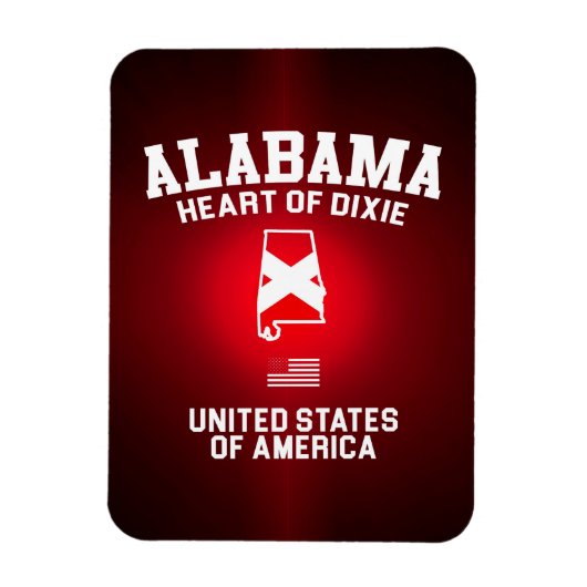 Alabama Heart van Dixie Magneet (Verticaal)