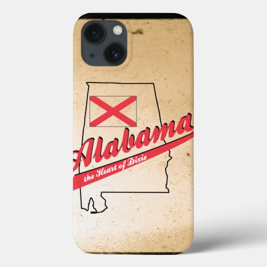 Alabama Heart van Dixie met bruine achtergrond Case-Mate iPhone Case (Achterkant)