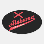 Alabama Heart van Dixie Ovale Sticker (Voorkant)