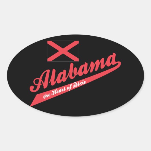 Alabama Heart van Dixie Ovale Sticker (Voorkant)