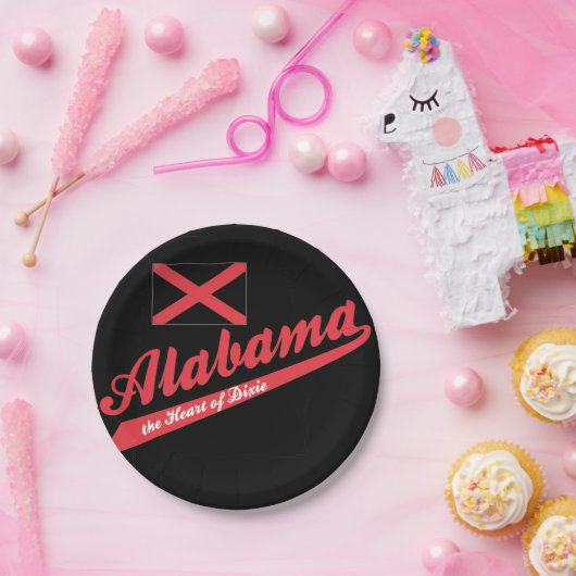 Alabama Heart van Dixie Papieren Bordje (Feest)