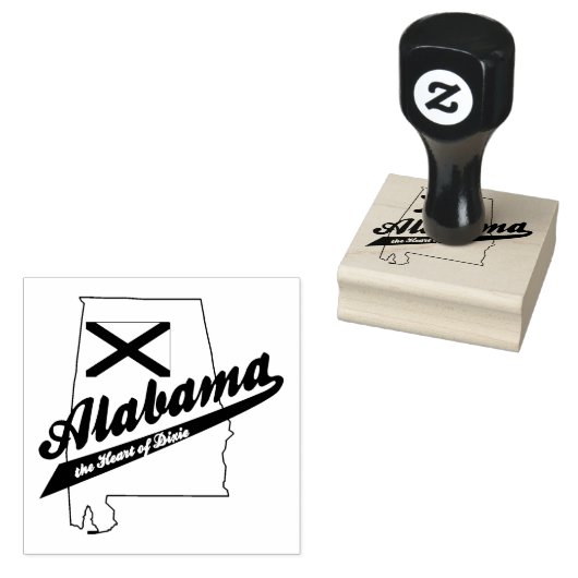 Alabama Heart van Dixie Rubberstempel (Gestempeld)