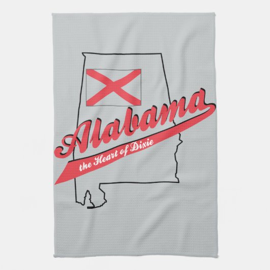 Alabama Heart van Dixie Theedoek (Verticaal)