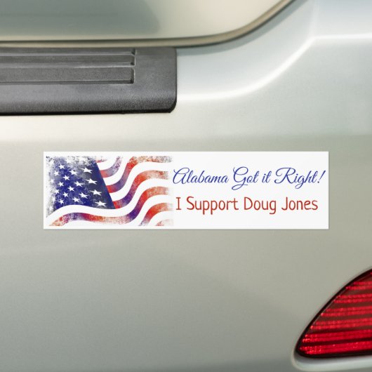 Alabama heeft gelijk, ik steun Doug Jones Bumpersticker (Op auto)