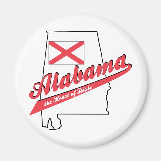 Alabama - Het hart van Dixie Magneet (Voorkant)