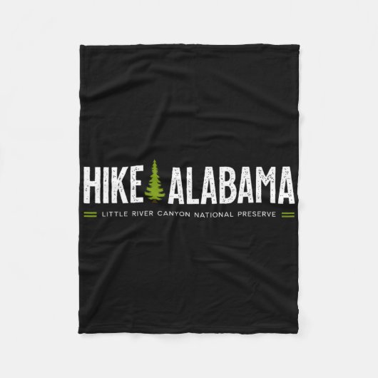 Alabama Hike Little River Canyon Tree Retro Graphi Fleece Deken (Voorkant)